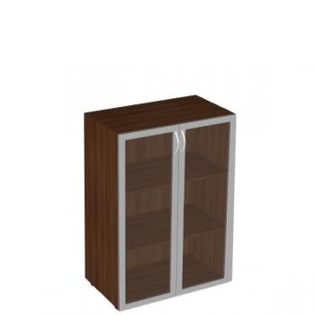 ШКАФ КНИЖНЫЙ СО СТЕКЛОМ СРЕДНИЙ БЕЗ ТОПА ФР-5.0+60.0*2+С504*2 (800X450X1171)