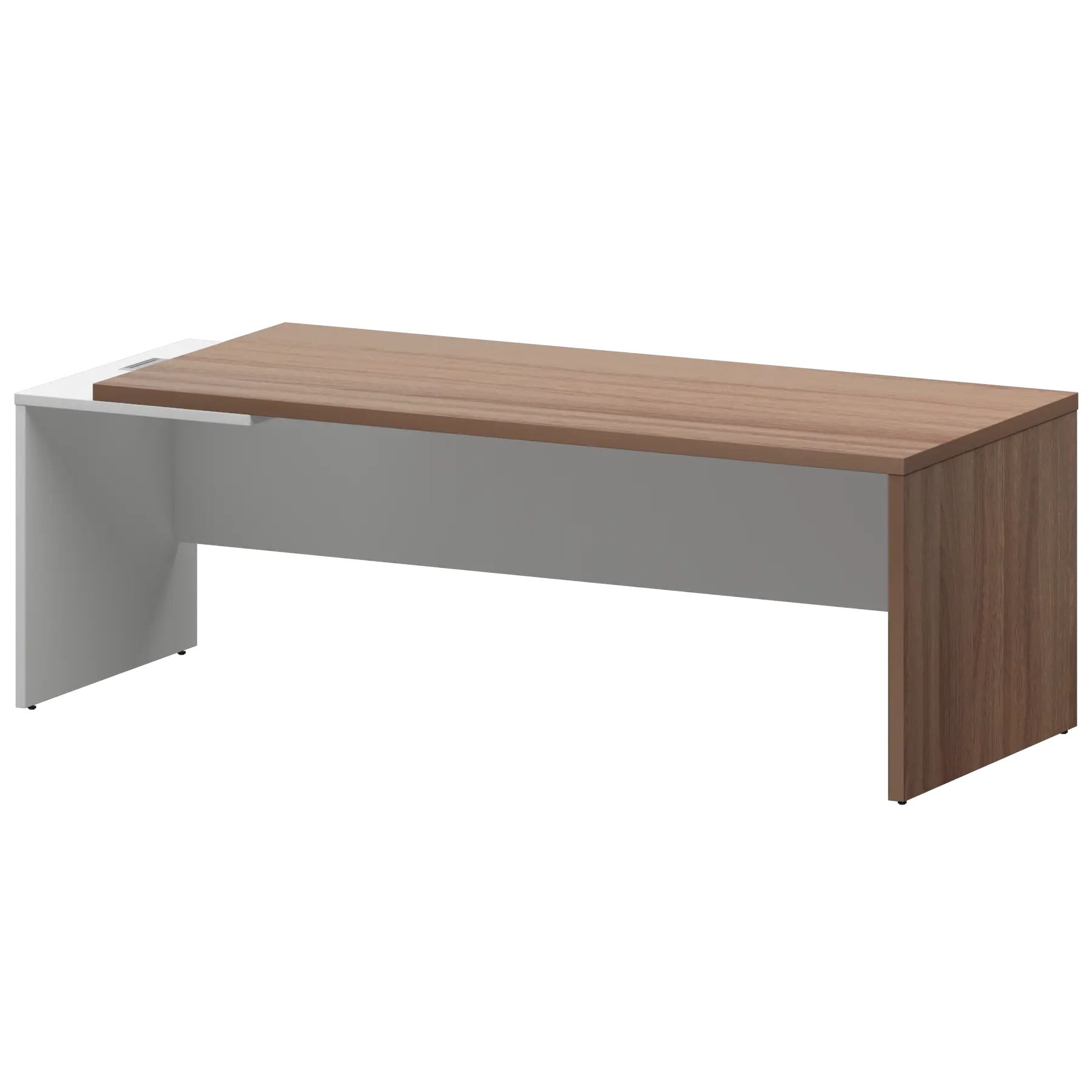 Стол руководителя левый KZ-22L Темный шимо/Белый 2200x900x750 Кортез