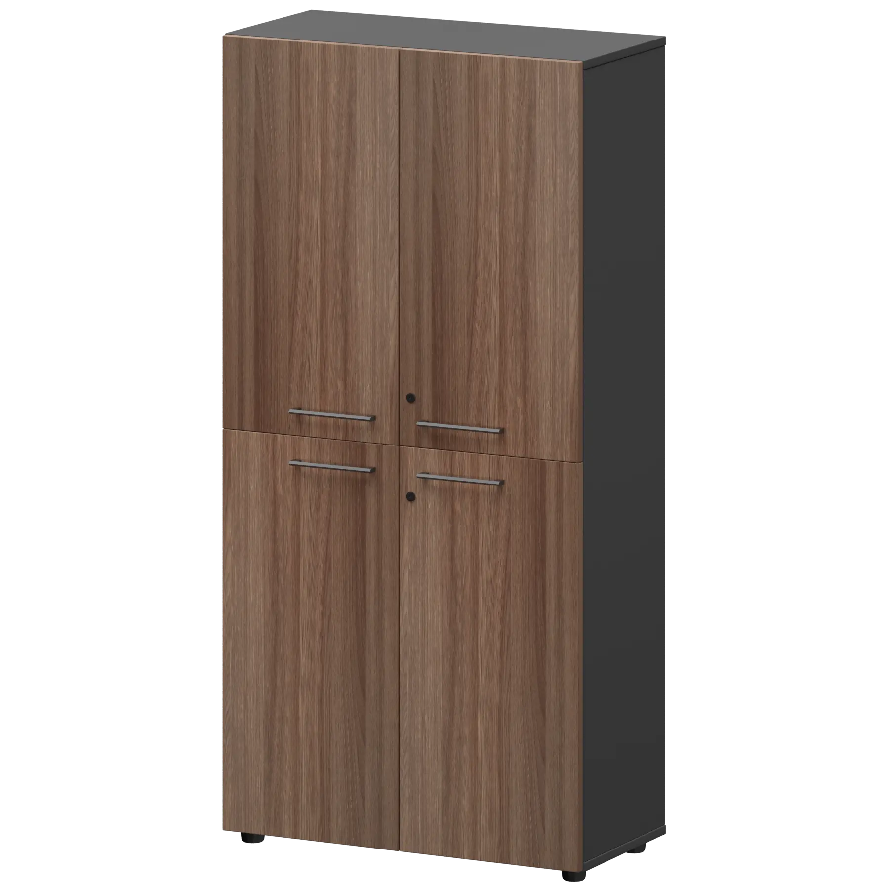 Шкаф высокий закрытый СМШ48.2.28F Темный шимо/Графит 792x380x1595 Кортез