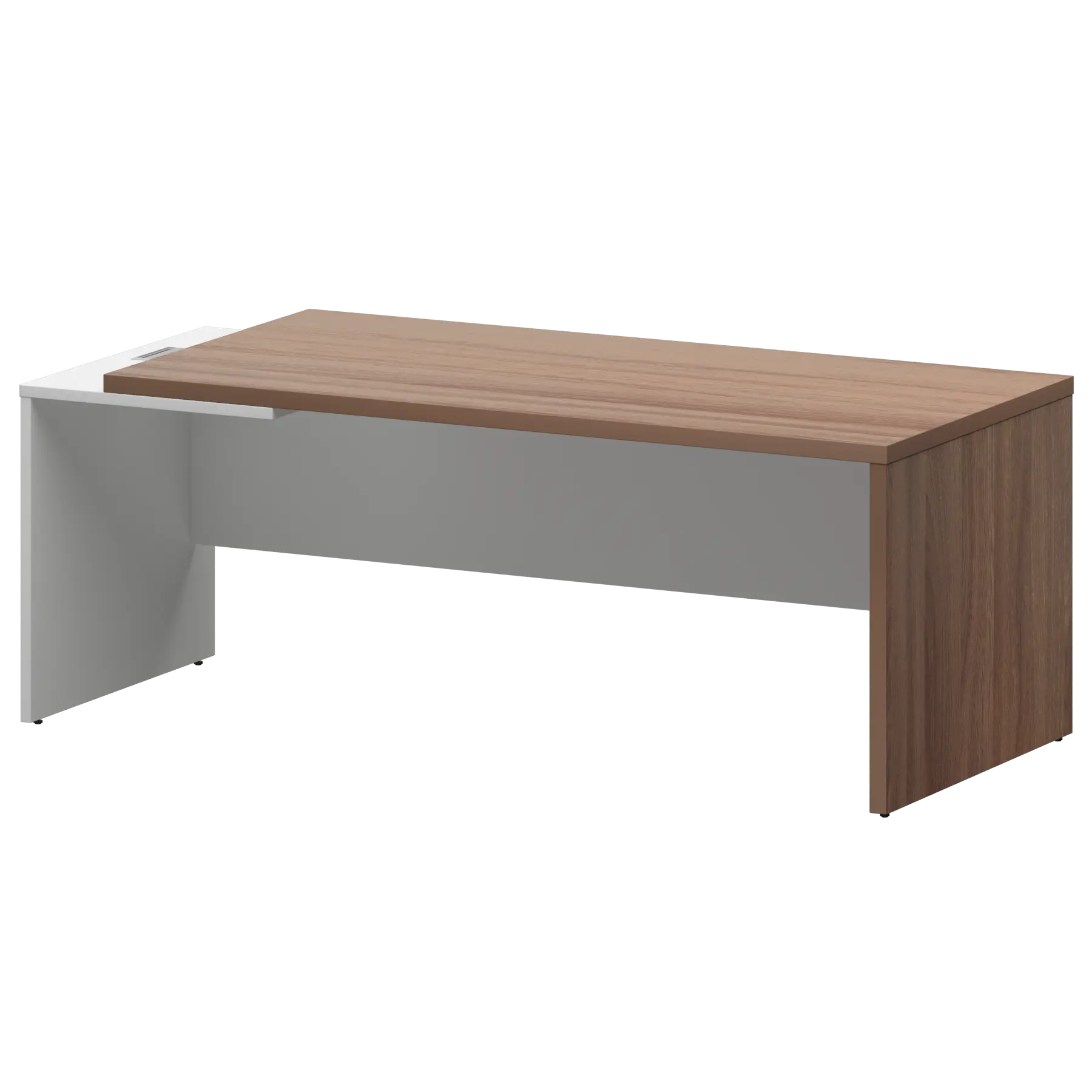 Стол руководителя левый KZ-20L Темный шимо/Белый 2000x900x750 Кортез