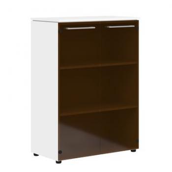 MMC 85,2 Шкаф со стеклянными дверьми   (854х423х1188) Дуб Базель -белый