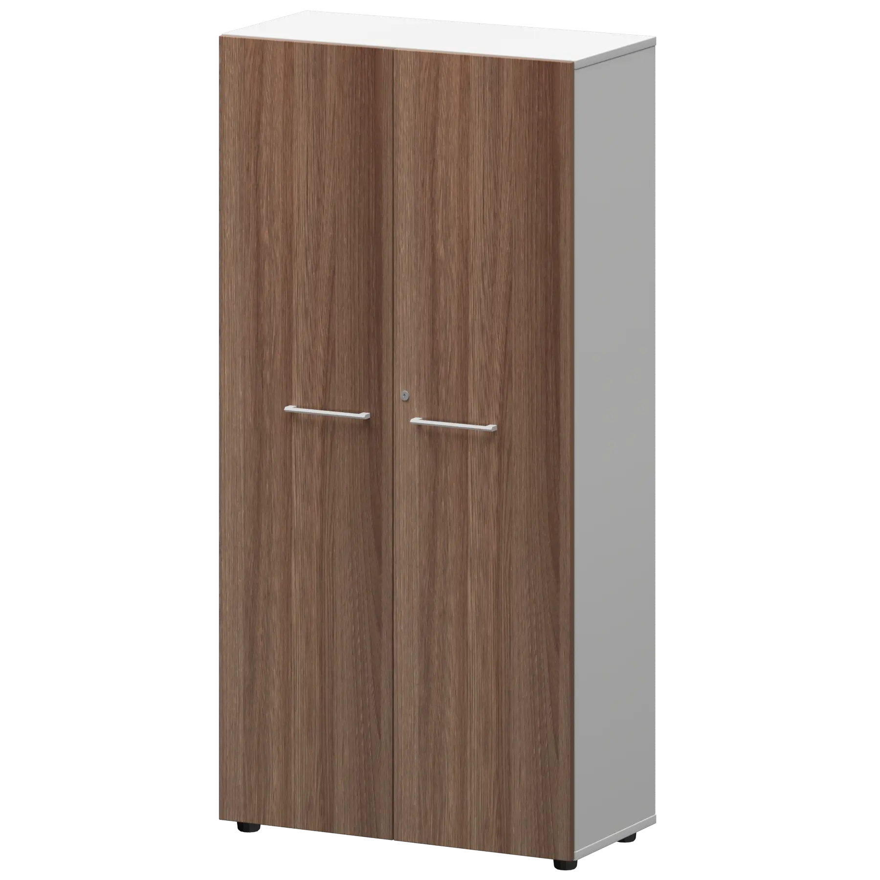 Шкаф высокий закрытый СМШ48F(Б) Темный шимо/Белый 792x362x1595 Кортез