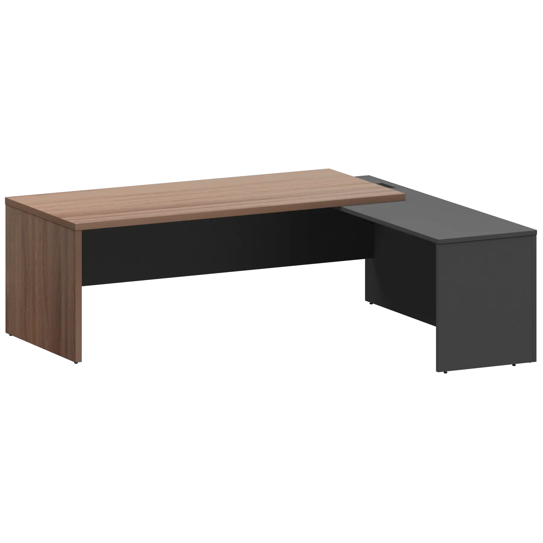 Стол руководителя правый KZP-22R Темный шимо/Графит 2200x2000x750 Кортез