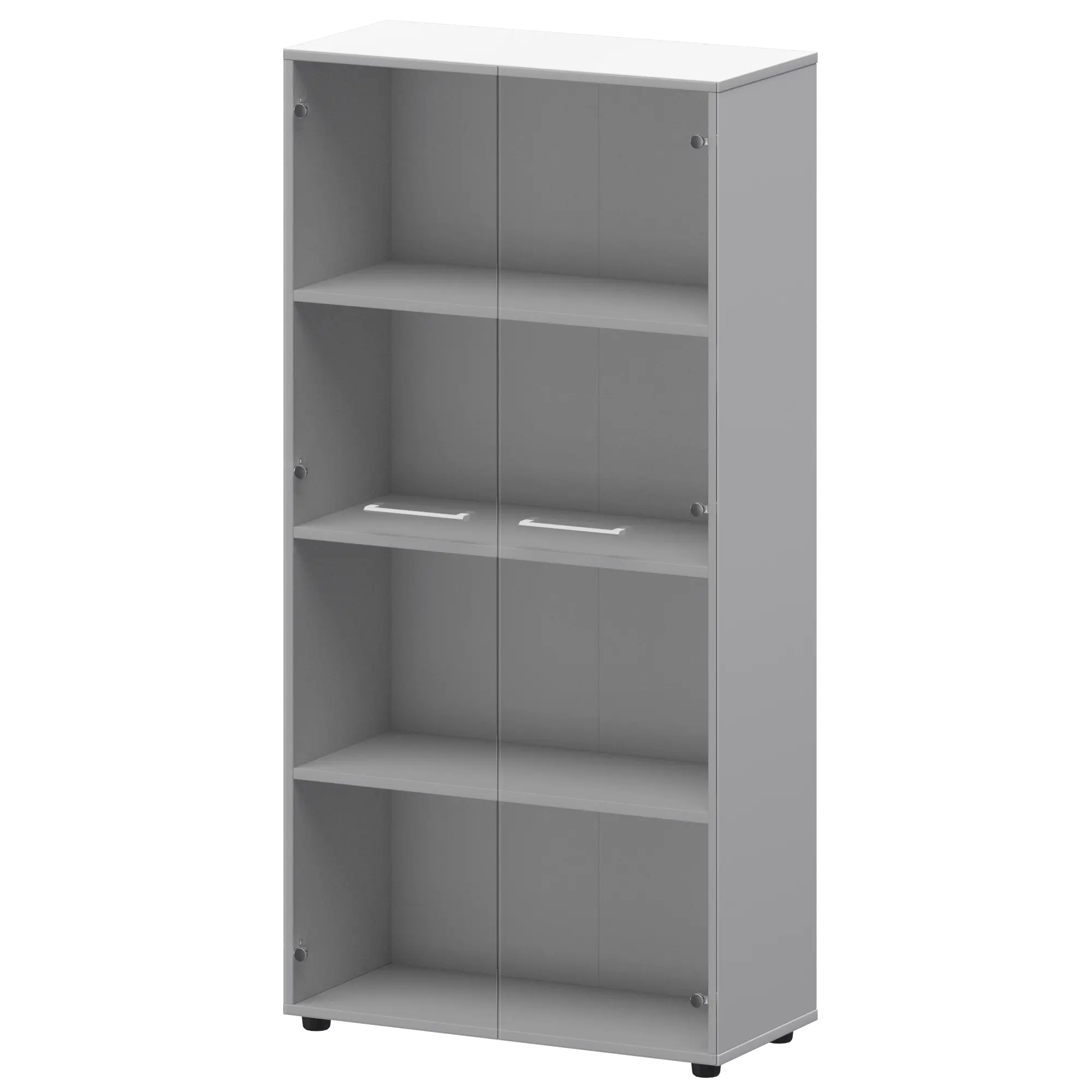 Шкаф высокий со стеклом СМШ48S(Б) Белый 792x380x1595 Кортез