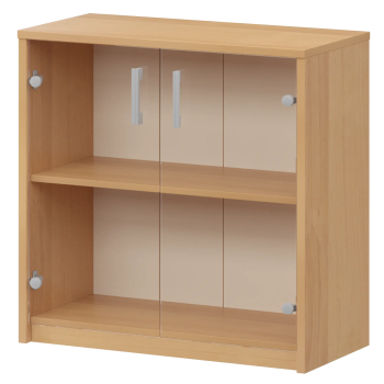 А-302 стеллаж +  А-СТЛ302 двери стеклянные(770Х370Х850) ольха