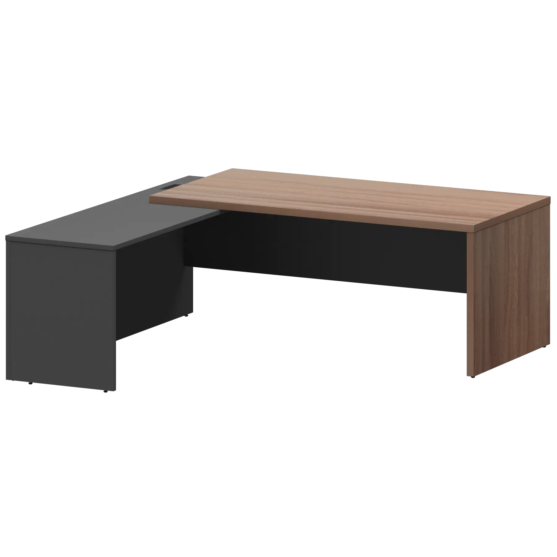 Стол руководителя левый KZP-20L Темный шимо/Графит 2000x2000x750 Кортез