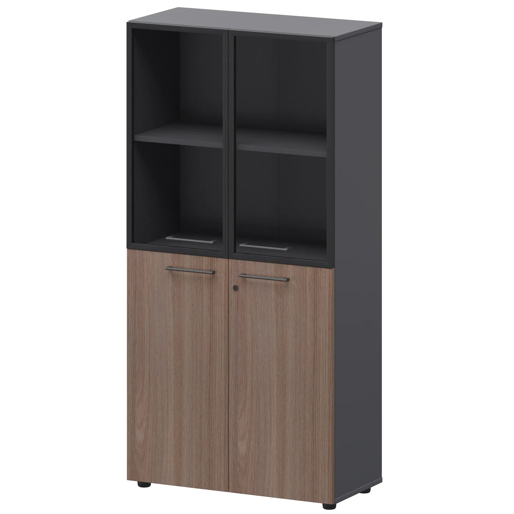 Шкаф высокий комб. СМШ48.28F.28RS Темный шимо/Графит 792x380x1595 Кортез