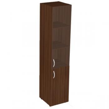 ШКАФ КНИЖНЫЙ СО СТЕКЛОМ ВЫСОКИЙ БЕЗ ТОПА L/R ФР-6.1+8.0.1+51.0+8.3 (400X450X1938)