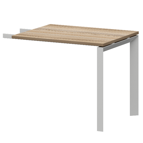 НТМПБ-П-709 Бриф-приставка на металлокаркасе дуб сафари/белый(900x730x750)