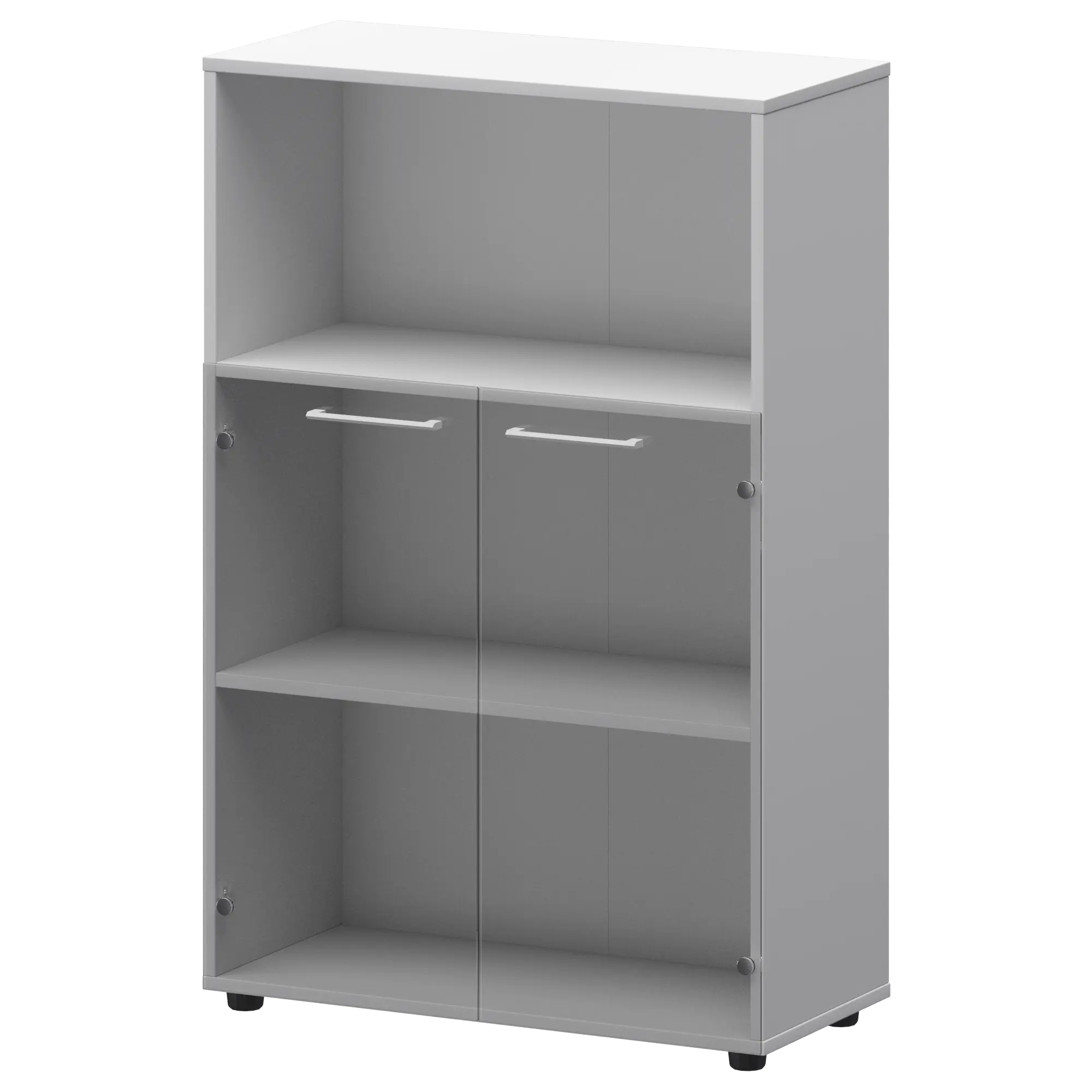 Шкаф средний с нишей со стеклом СМШ38.28S(Б) Белый 792x380x1190 Кортез