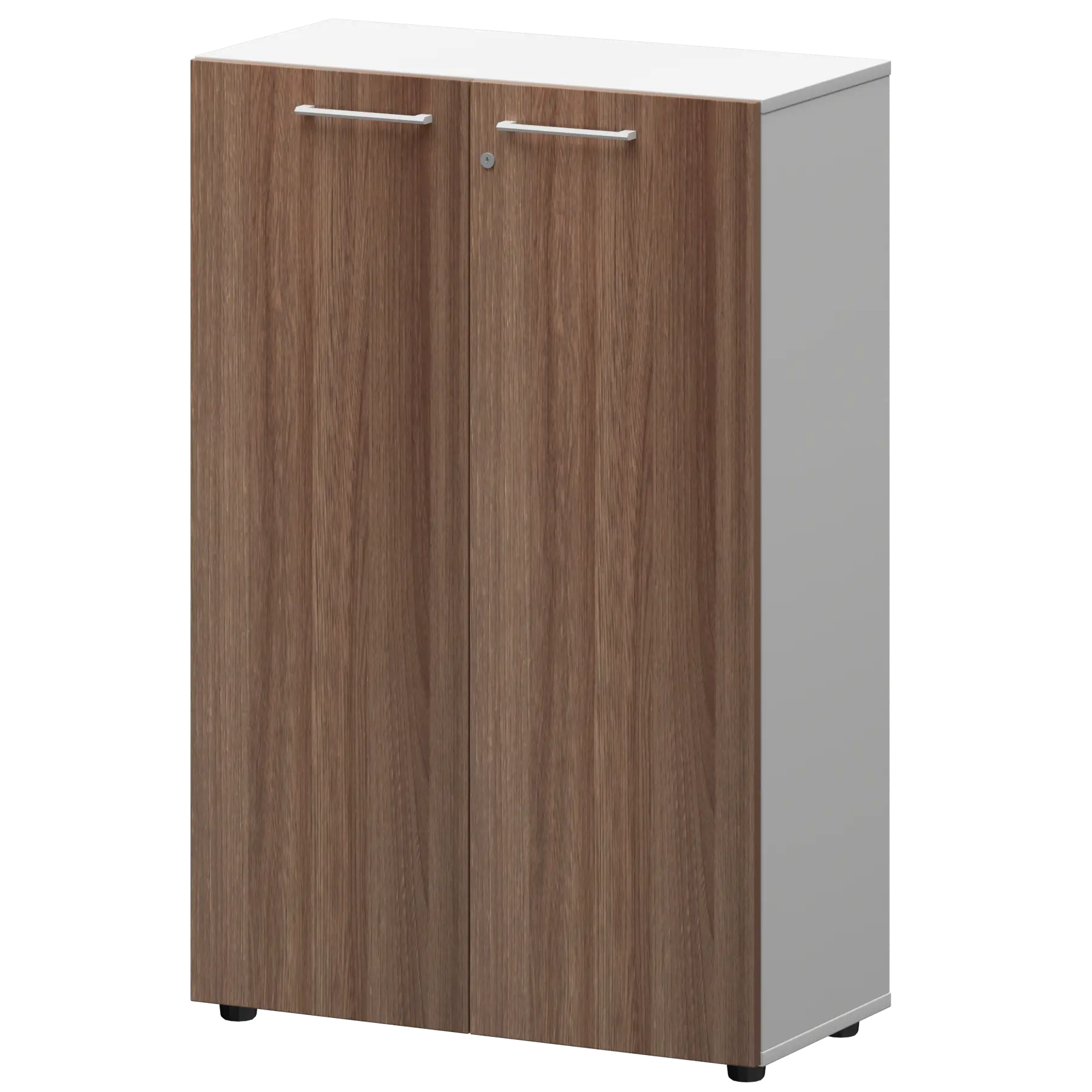 Шкаф средний закрытый СМШ38F(Б) Темный шимо/Белый 792x362x1190 Кортез