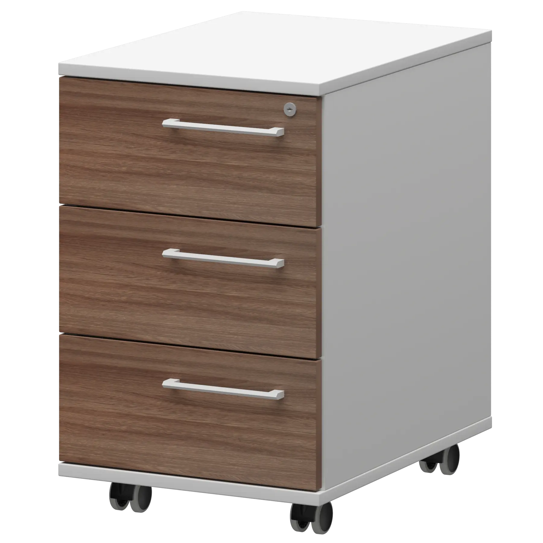 Тумба мобильная/подвесная левая KZT-61L Темный шимо/Белый 416x568x648 Кортез