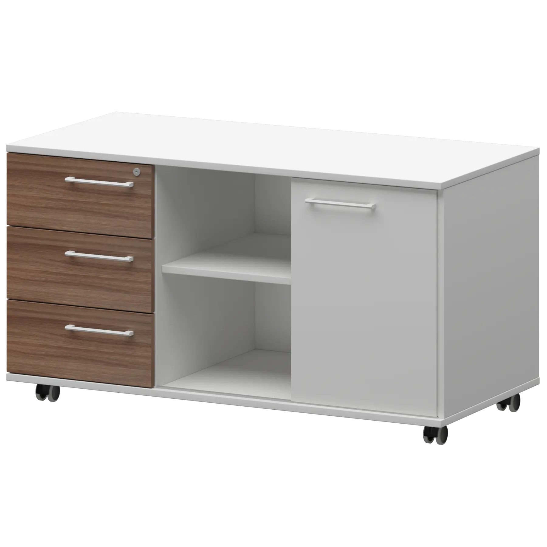 Креденция левая KZT-62L Темный шимо/Белый 1200x568x648 Кортез