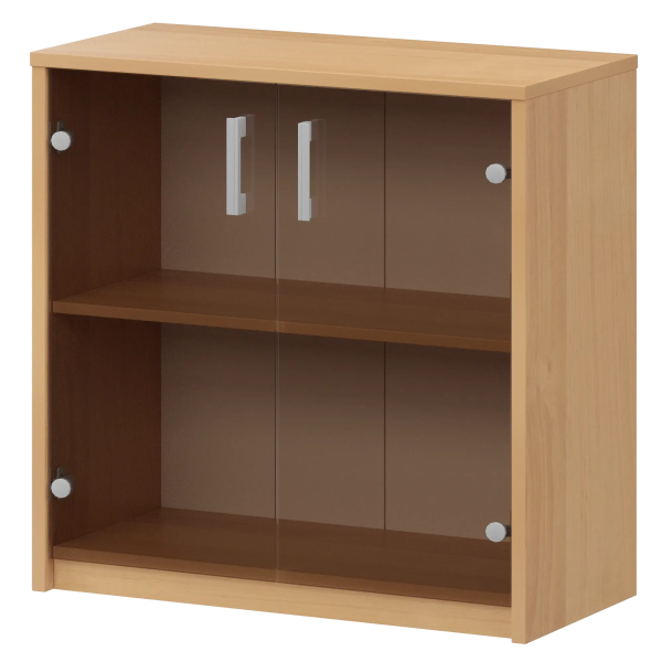 А-302 стеллаж +  А-СТЛ302 ТОН. двери стеклянные (770Х370Х850)