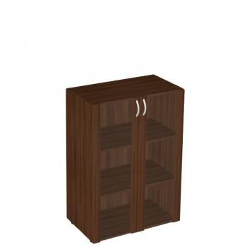 ШКАФ КНИЖНЫЙ СРЕДНИЙ СО СТЕКЛОМ В РАМЕ БЕЗ ТОПА ФР-5.0+4.5+С504*2 (800X450X1171)