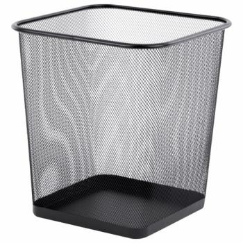 Корзина для бумаг квадратная 17 л, металлическая BRAUBERG