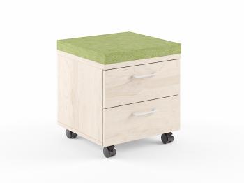 XMC-2D Тумба с подушкой(465Х450Х504)бук тиара/ зеленый ткань