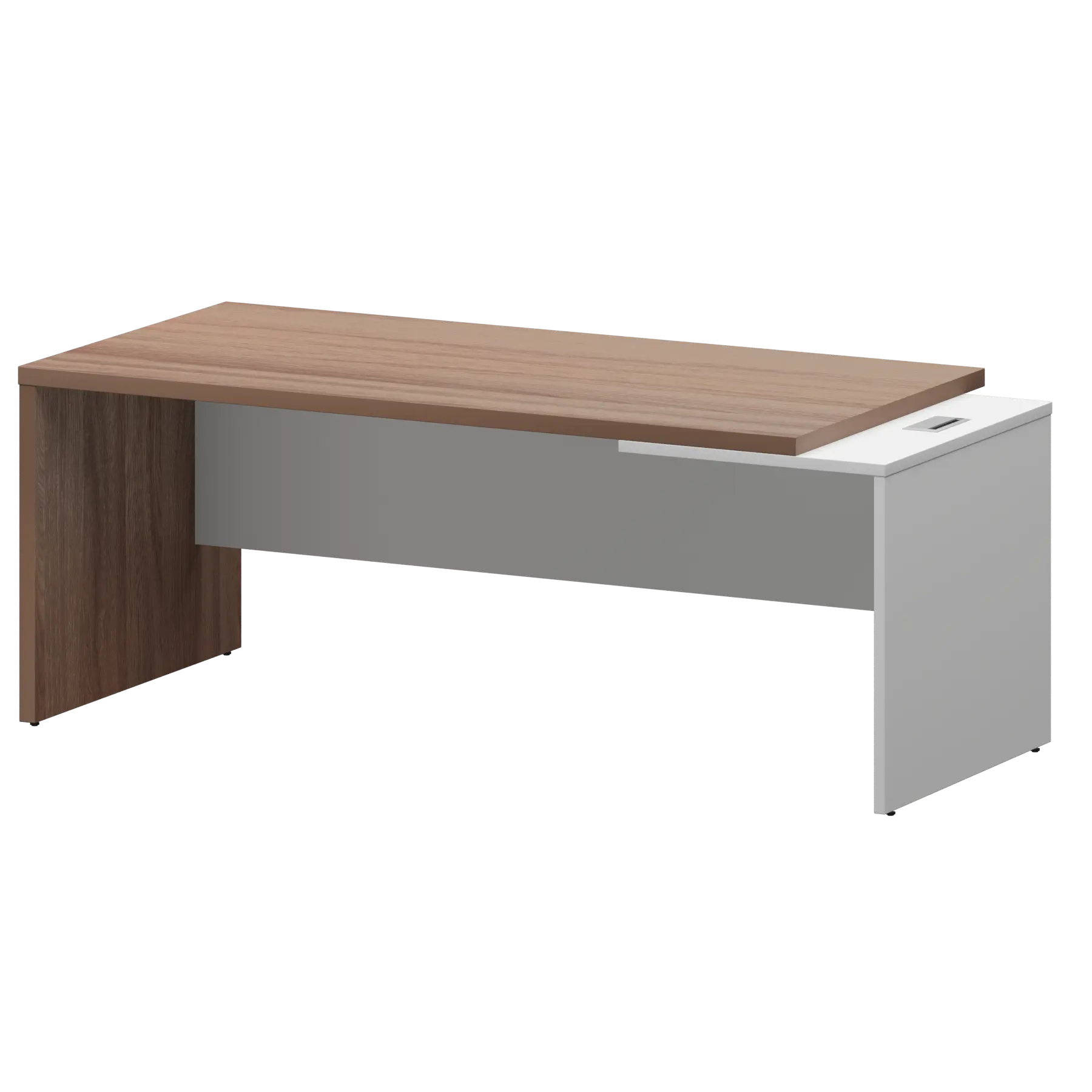 Стол руководителя правый KZ-20R Темный шимо/Белый 2000x900x750 Кортез