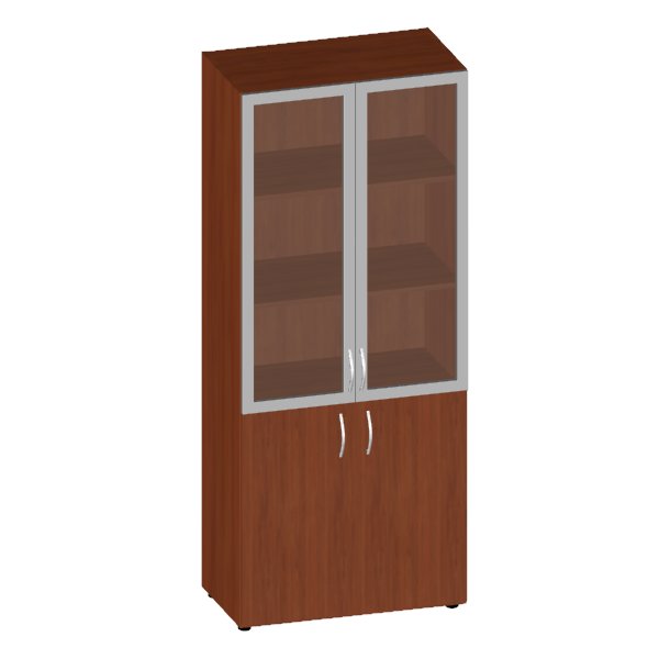 ФР-6.0+КН-4.0+(60.0+С174)*2 Шкаф широкий высокий с тонир. стеклом в алюм. раме (без топа) 800?450?1945