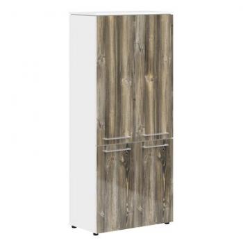 MHC 85,3 Шкаф с глухими средними и малыми дверьми (854х423х1956) Дуб Базель -белый