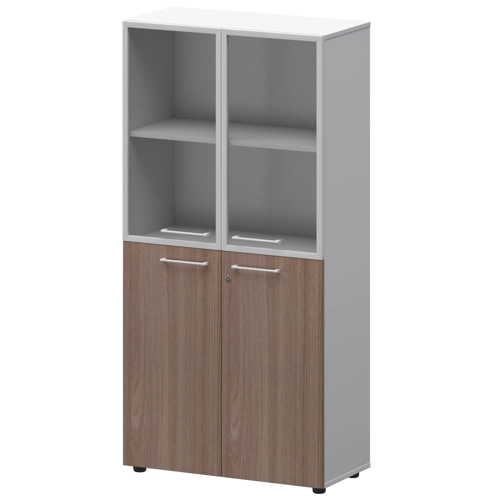 Шкаф высокий комб. СМШ48.28F.28RS(Б) Темный шимо/Белый 792x362x1595 Кортез