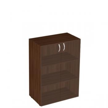 ШКАФ КНИЖНЫЙ СО СТЕКЛОМ СРЕДНИЙ БЕЗ ТОПА ФР-5.0+51.0*2+8.3*2 (800X450X1171)