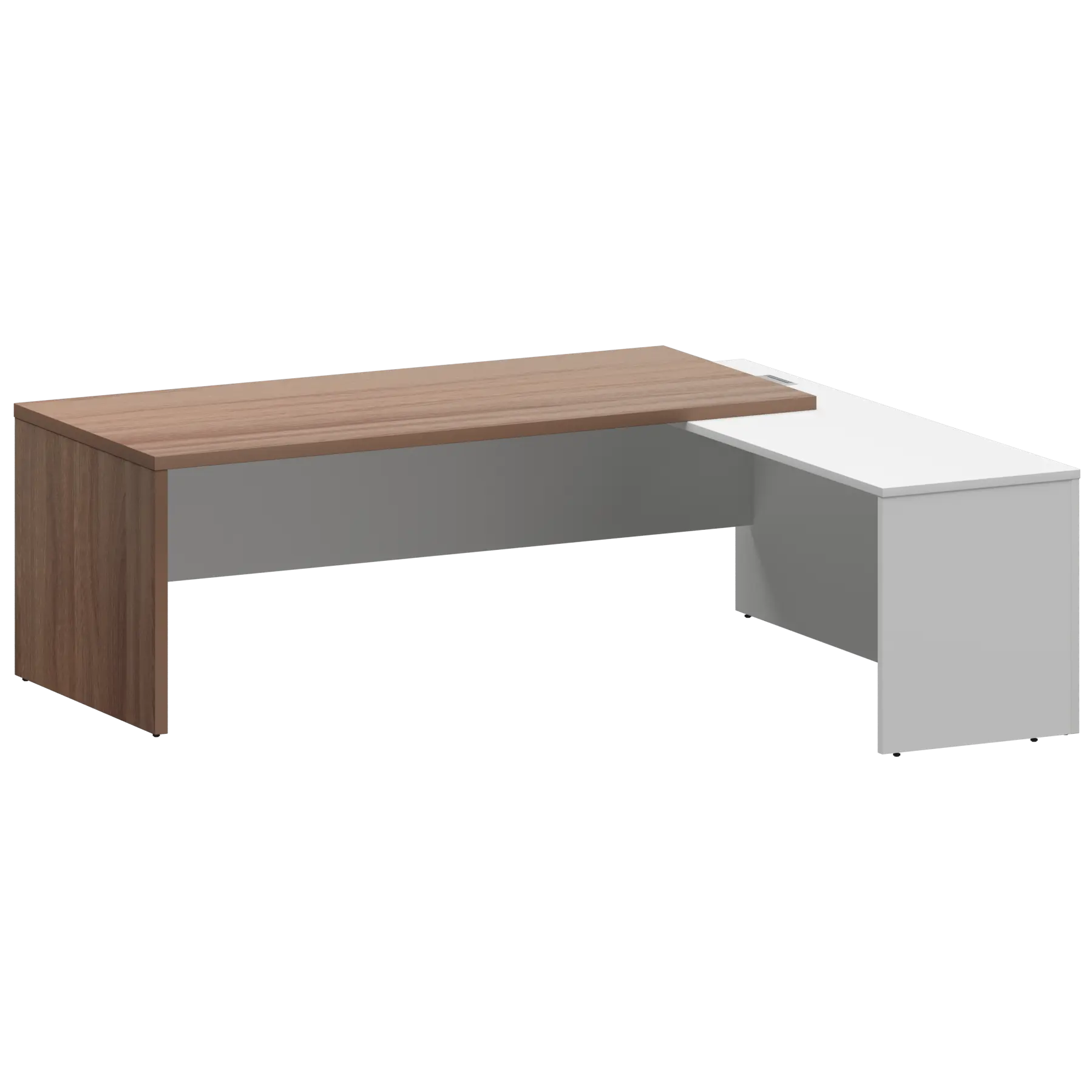 Стол руководителя правый KZP-22R Темный шимо/Белый 2200x2000x750 Кортез