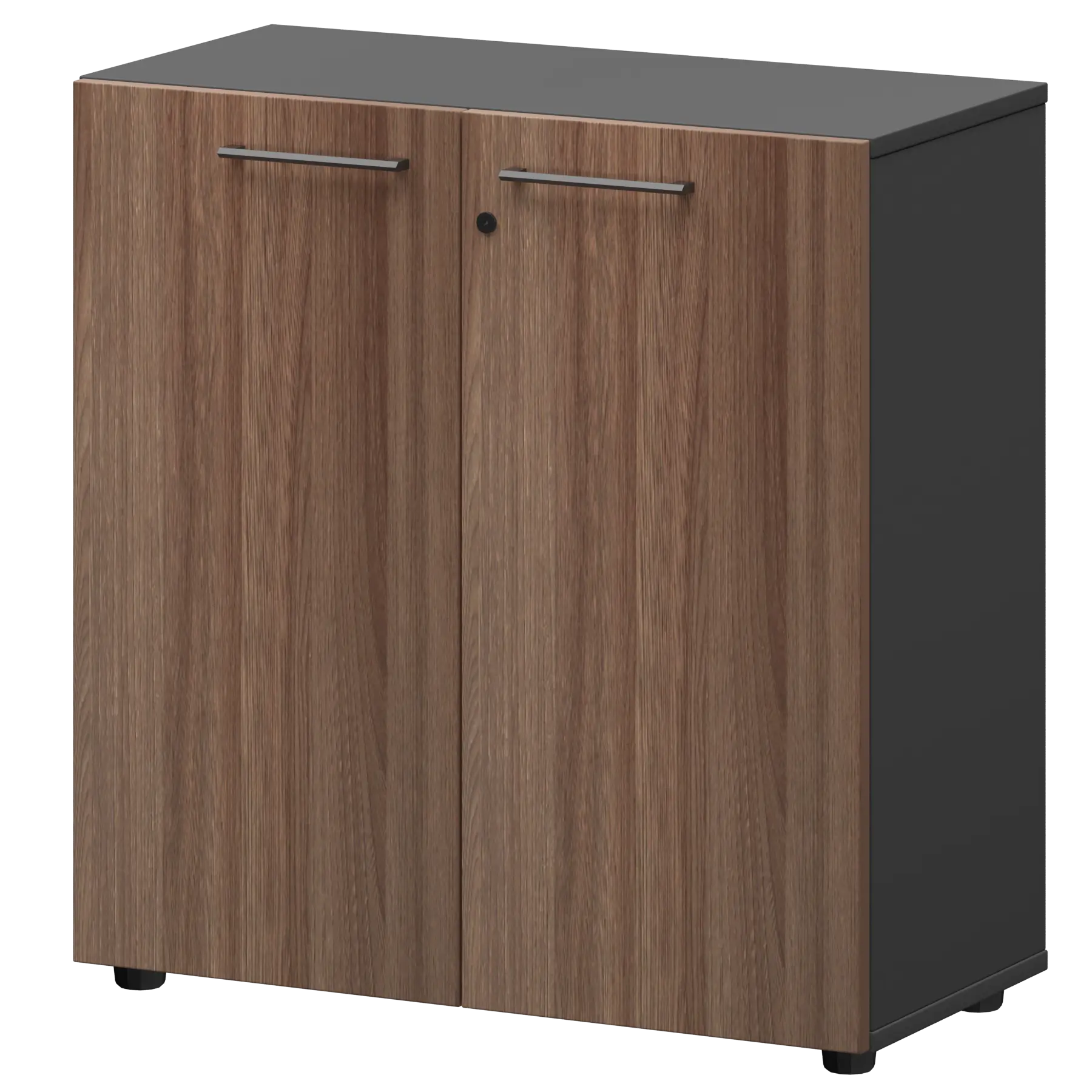 Шкаф низкий закрытый СМШ28F Темный шимо/Графит 792x380x811 Кортез