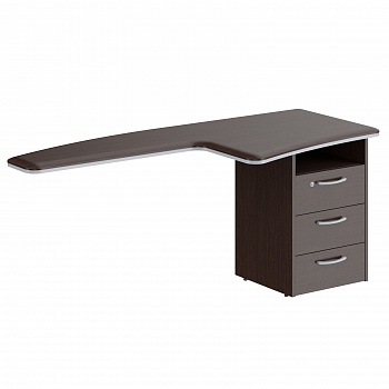 БРИФИНГ-ПРИСТАВКА БОКОВАЯ С ТУМБОЙ DB 1880 R (1800*800*742) Венге Магия