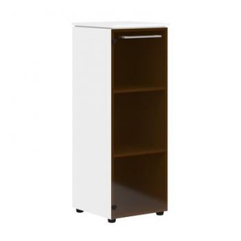 MMC 42,2  Шкаф колонка со стеклянной дверью (429х423х1188) Дуб Базель -белый