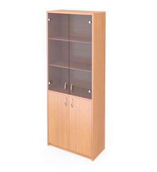 А-310 стеллаж  +  А-СТЛ310 ТОН двери стеклянные  (770Х370Х2000) ольха