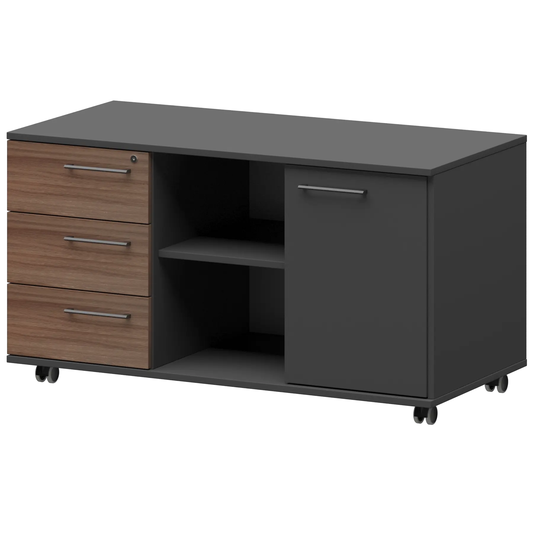 Креденция левая KZT-62L Темный шимо/Графит 1200x568x648 Кортез