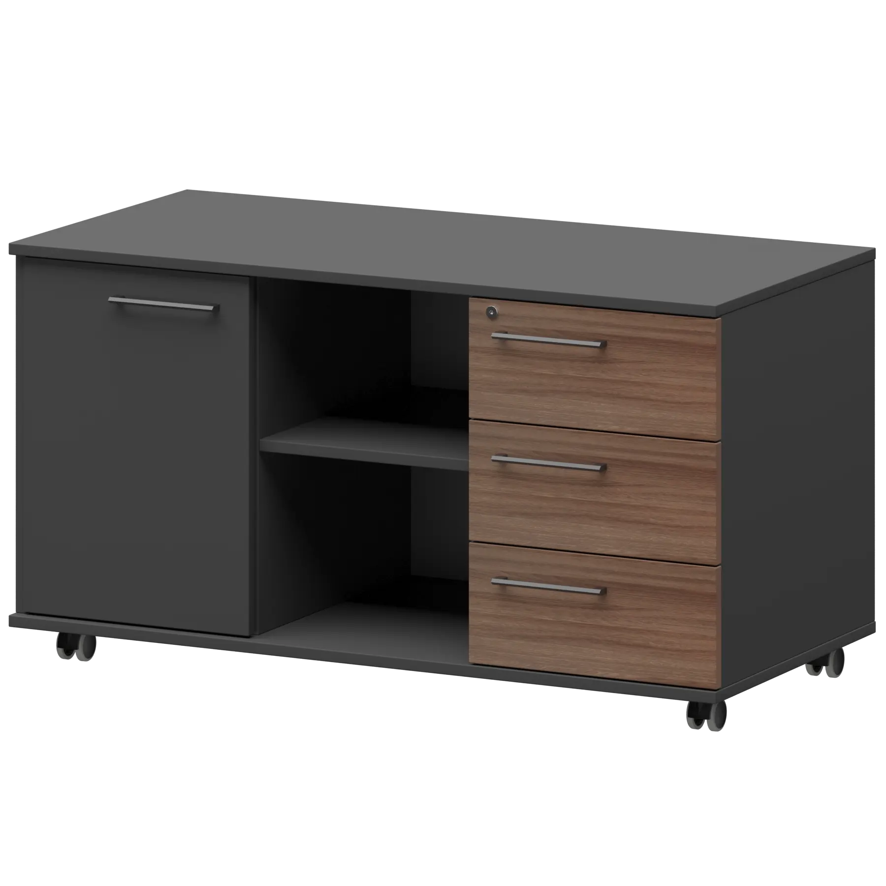 Креденция правая KZT-62R Темный шимо/Графит 1200x568x648 Кортез