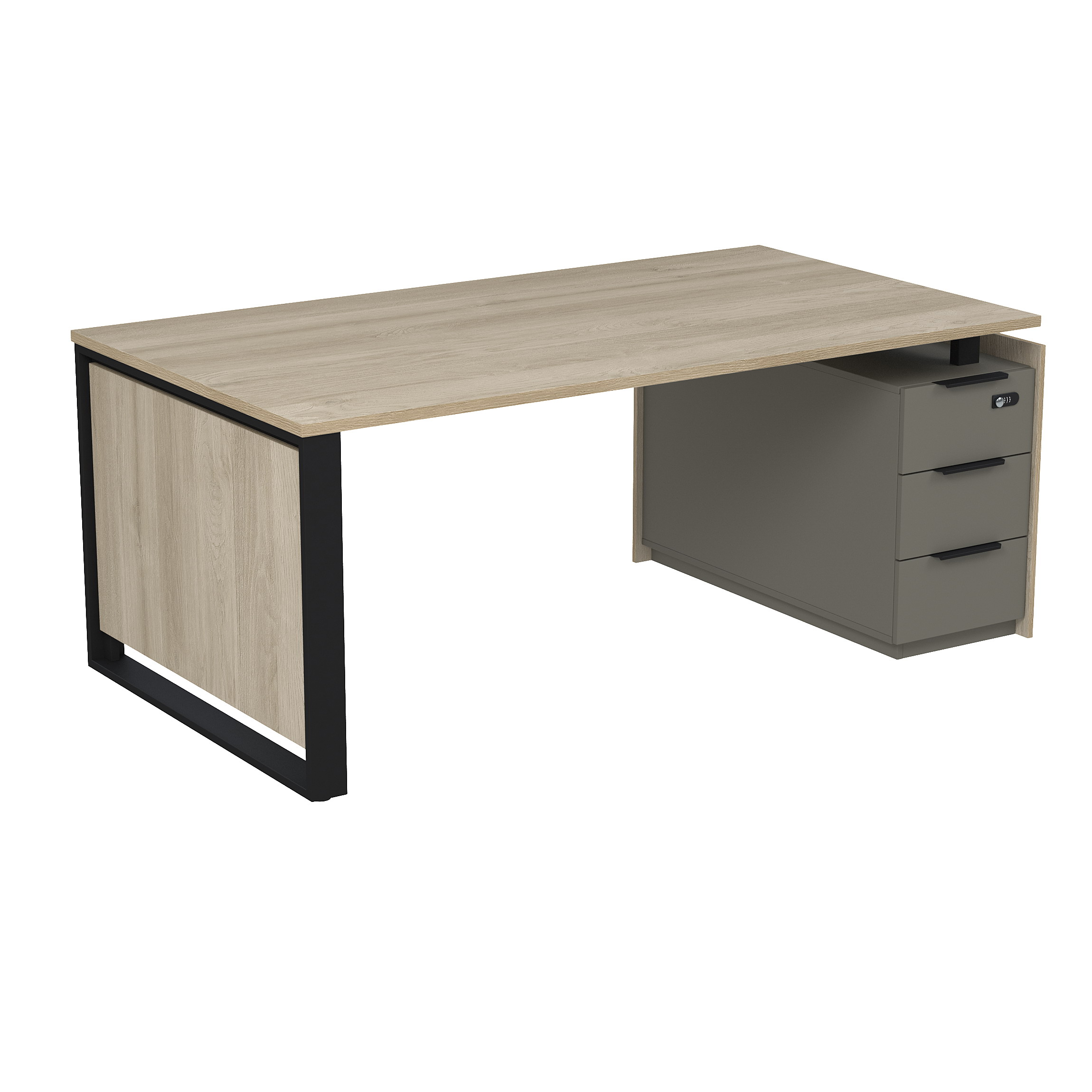 15СОУ-КЗ-ШД.1810 Стол рабочий на опорной угл тумбе, с ящ, с код замком (1860*1030*750)