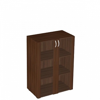 ШКАФ КНИЖНЫЙ СРЕДНИЙ СО СТЕКЛОМ В РАМЕ БЕЗ ТОПА ФР-5.0+4.5+С504*2 (800X450X1171)