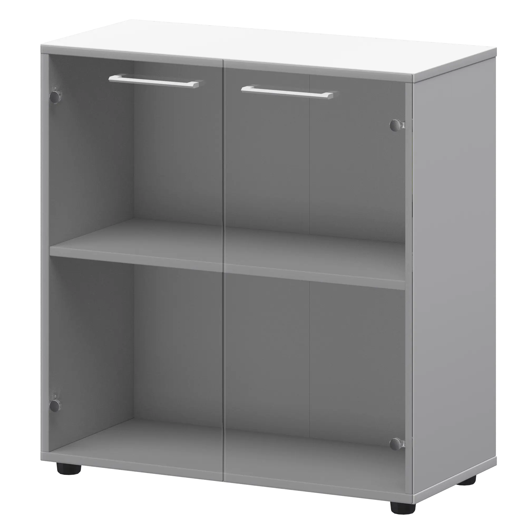 Шкаф низкий со стеклом СМШ28S(Б) Белый 792x380x811 Кортез