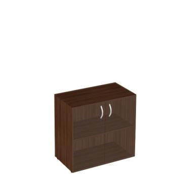 ШКАФ КНИЖНЫЙ СО СТЕКЛОМ НИЗКИЙ БЕЗ ТОПА ФР-4.0+50.0*2+8.3*2 (800X450X795)