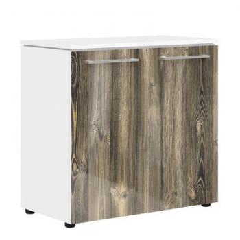 MLC 85,1 Шкаф с глухими малыми дверьми (854х423х821) Дуб Базель -белый