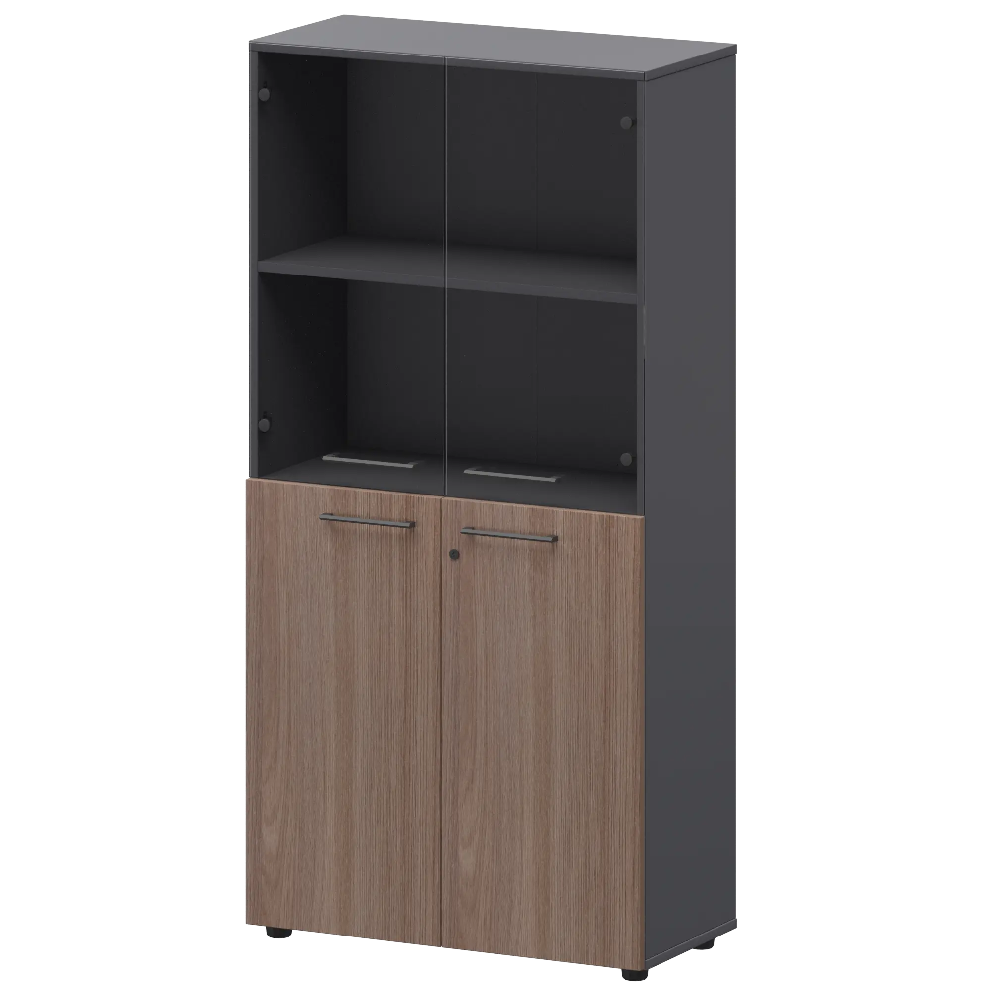 Шкаф высокий комб. СМШ48.28F.28S Темный шимо/Графит 792x380x1595 Кортез