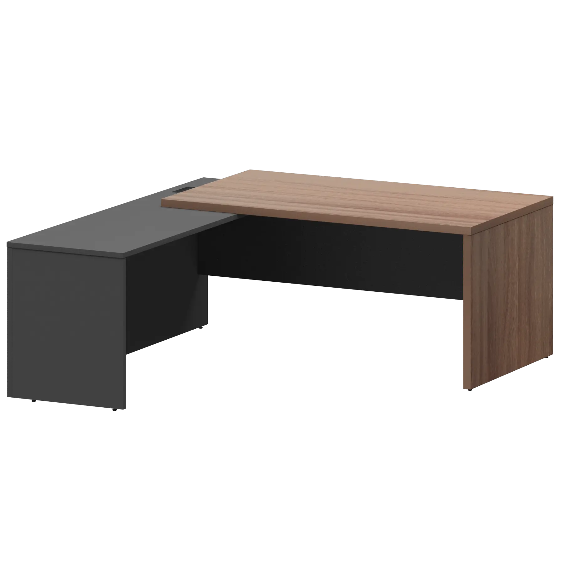 Стол руководителя левый KZP-18L Темный шимо/Графит 1800x2000x750 Кортез