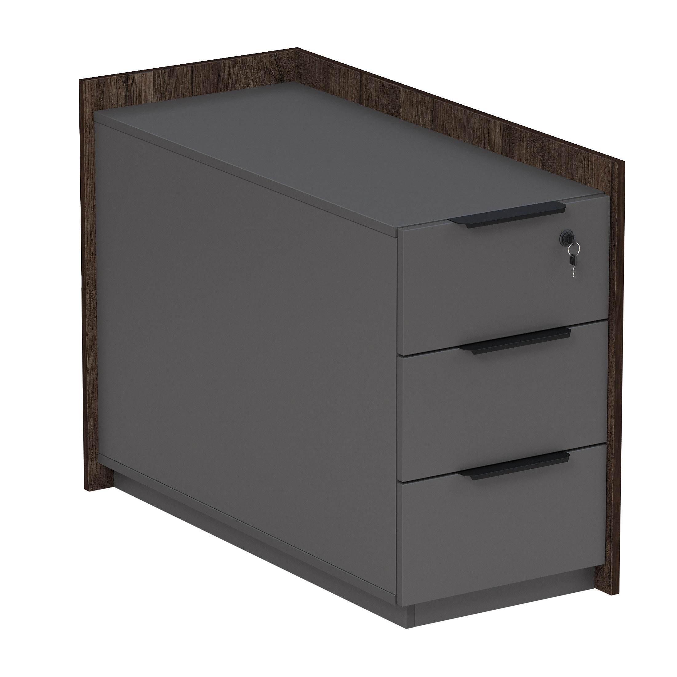 15ТОУЯ-ШД.610 Тумба опорная, угл, с ящ, с замком (универс: прав/лев) (984*404*670)