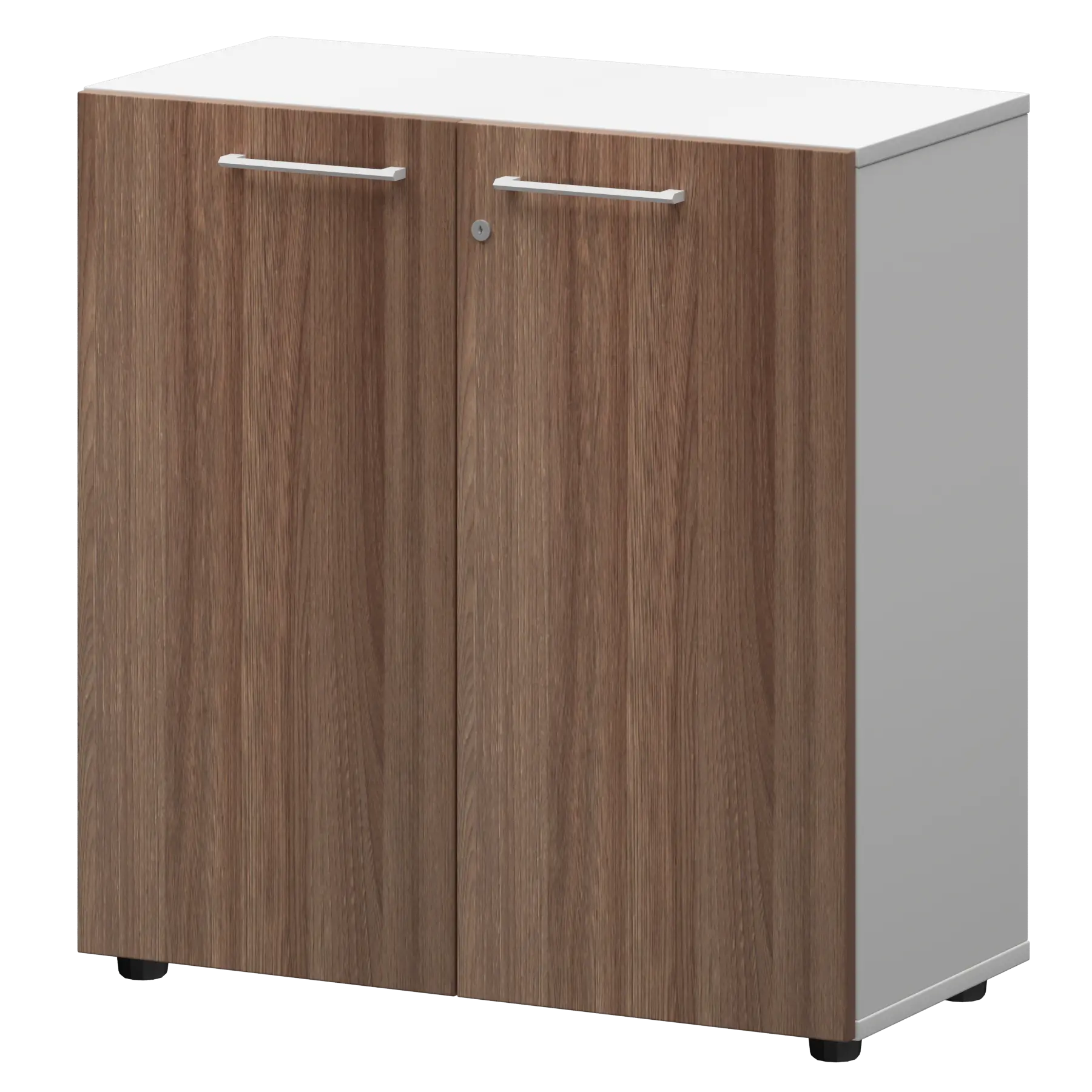 Шкаф низкий закрытый СМШ28F(Б) Темный шимо/Белый 792x362x811 Кортез