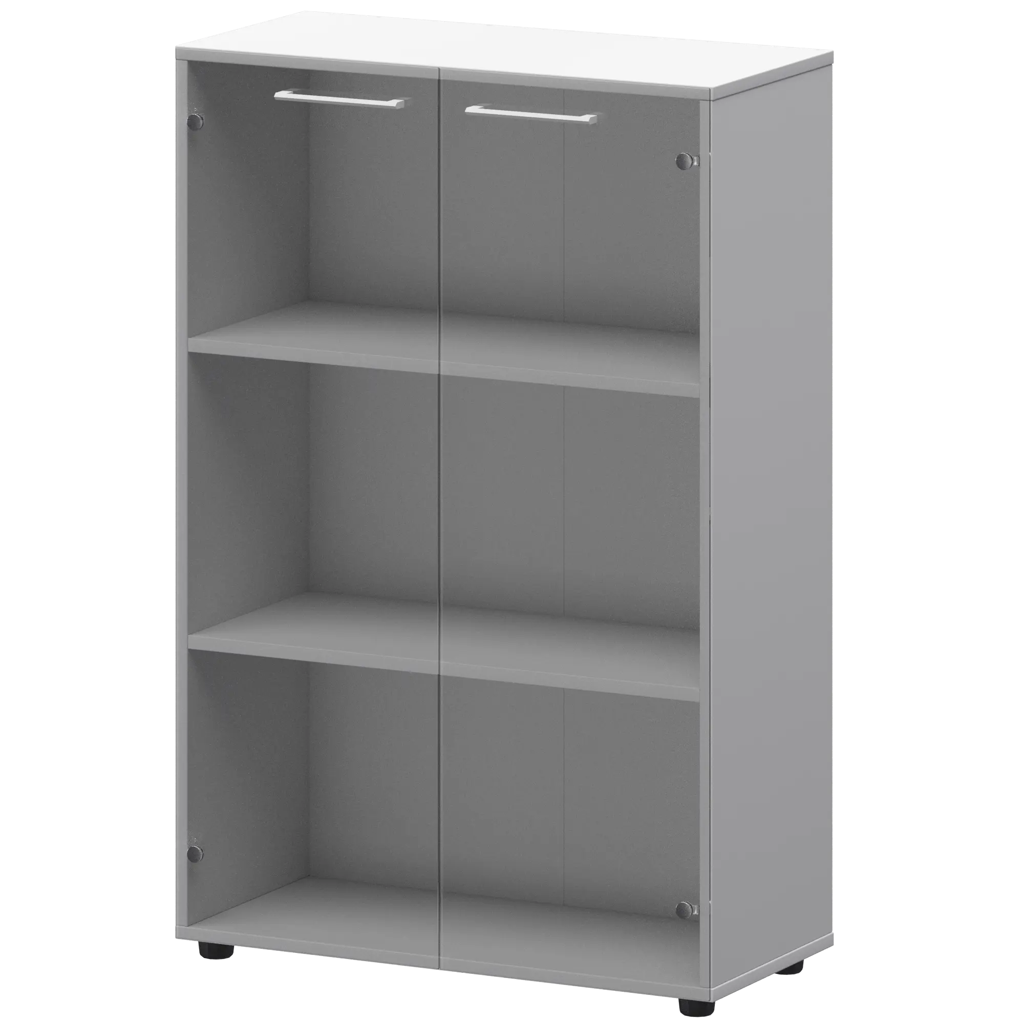 Шкаф средний со стеклом СМШ38S(Б) Белый 792x380x1190 Кортез