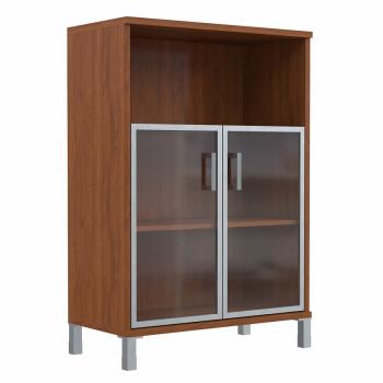 ШКАФ ШИРОКИЙ СО СТЕКЛЯННЫМИ ДВЕРЬМИ В АЛ,РАМЕ В 420,4 (900X450X1310)