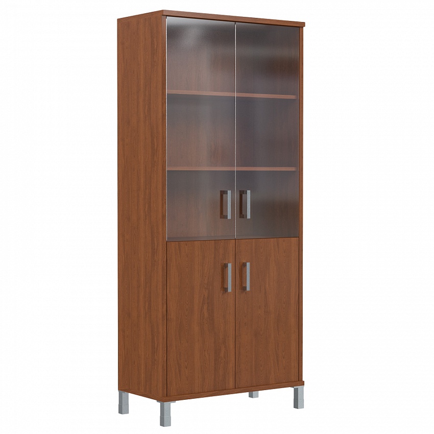 ШКАФ ШИРОКИЙ С ГЛУХОЙ И СТЕКЛЯННОЙ ДВЕРЬМИ В 430.5 (900X450X2054)