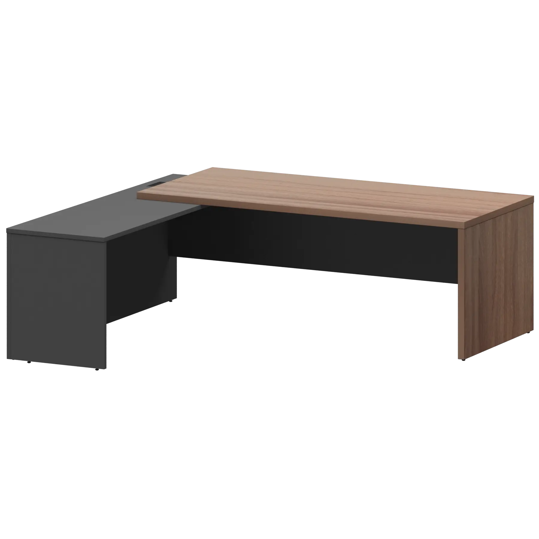 Стол руководителя левый KZP-22L Темный шимо/Графит 2200x2000x750 Кортез