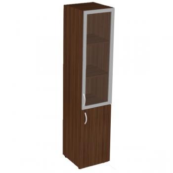 ШКАФ КНИЖНЫЙ СО СТЕКЛОМ ВЫСОКИЙ БЕЗ ТОПА L/R ФР-6.1+8.0.1+60.0+С504 (400X450X1938)