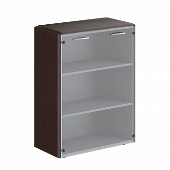 ШКАФ СО СТЕКЛЯННЫМИ ДВЕРЬМИ DMC 85,2 (850*430*1165) Венге Магия