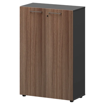 Шкаф средний закрытый СМШ38F Темный шимо/Графит 792x380x1190 Кортез
