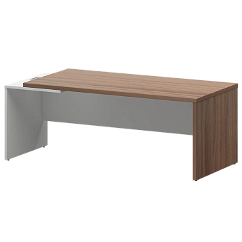 Стол руководителя левый KZ-20L Темный шимо/Белый 2000x900x750 Кортез